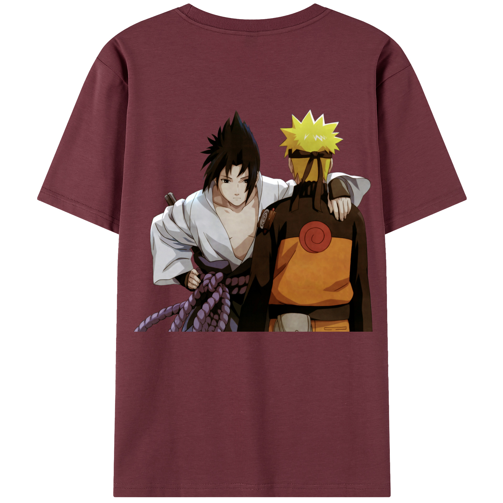 （画像用） NARUTO -ナルト- うちは サスケ Uchiha Sasuke 綿100％半袖Tシャツ（背面プリント）